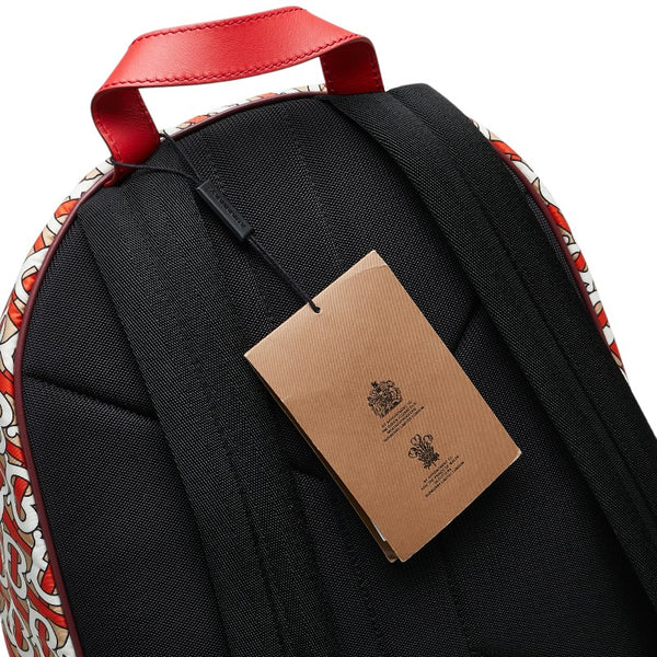 バーバリー TBモノグラム リュック バックパック レッド ホワイト ブラウン ナイロン レザー レディース BURBERRY 【中古】