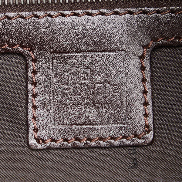 フェンディ ズッカ マンマバケット ハンドバッグ ワンショルダーバッグ 26424 ブラウン キャンバス レザー レディース FENDI 【中古】