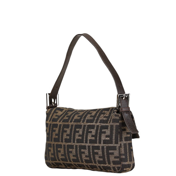 フェンディ ズッカ マンマバケット ハンドバッグ ワンショルダーバッグ 26424 ブラウン キャンバス レザー レディース FENDI 【中古】