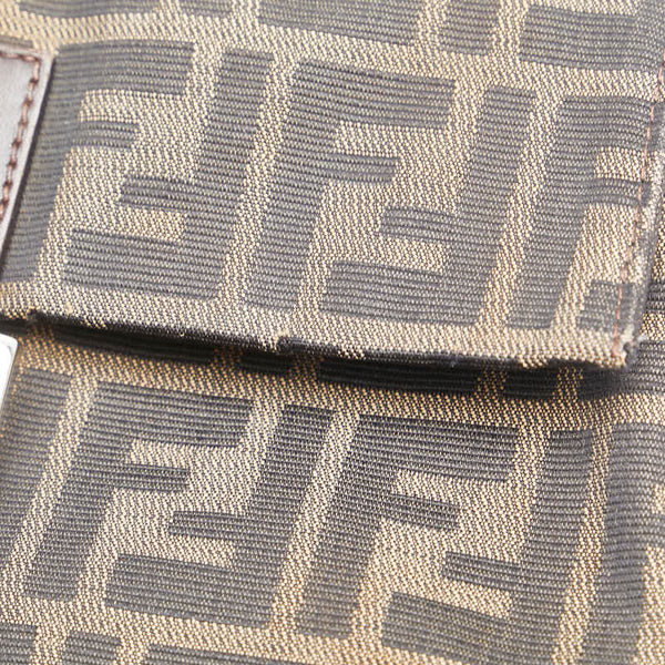 フェンディ ズッカ マンマバケット ハンドバッグ ワンショルダーバッグ 26424 ブラウン キャンバス レザー レディース FENDI 【中古】