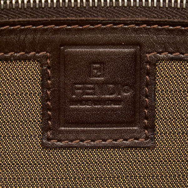 フェンディ ズッカ ハンドバッグ ブラウン キャンバス レザー レディース FENDI 【中古】