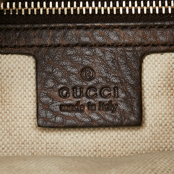 グッチ ディアマンテ ホースビット ハンドバッグ トートバッグ 247287 ブラウン キャンバス レザー レディース GUCCI 【中古】