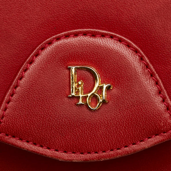 ディオール 斜め掛け チェーン ショルダーバッグ レッド レザー レディース Dior 【中古】