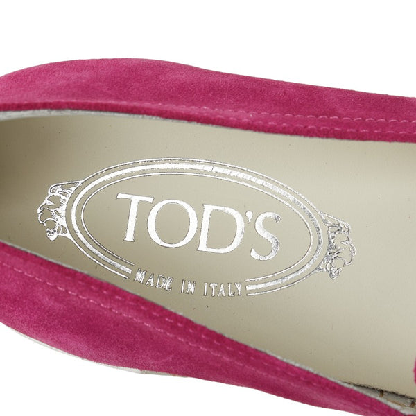 トッズ エスパドリーユ スリッポン サイズ：39 1/2 ピンク ベージュ ホワイト スウェード レディース TOD’S 【中古】