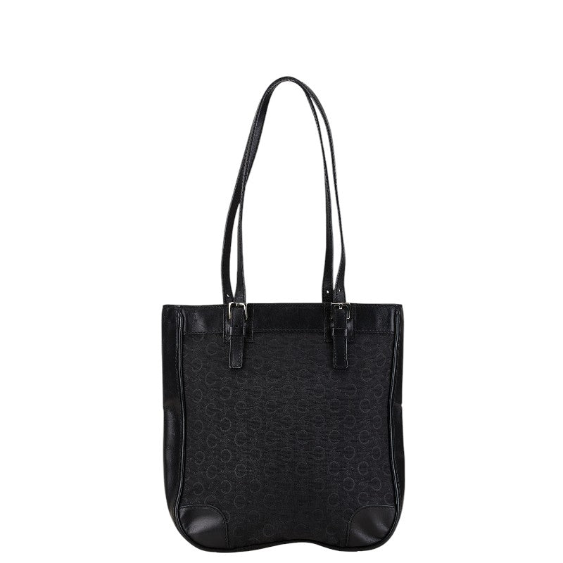 セリーヌ Cマカダム ミニハンドバッグ ブラック キャンバス レザー レディース CELINE 【中古】