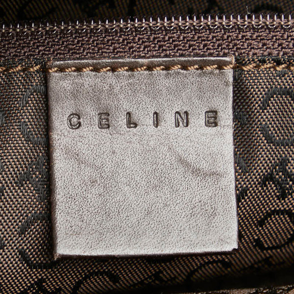 セリーヌ Cマカダム ミニハンドバッグ ブラウン キャンバス レザー レディース CELINE 【中古】