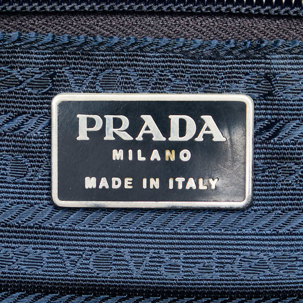 プラダ 三角ロゴプレート トートバッグ ブラック ナイロン レディース PRADA 【中古】