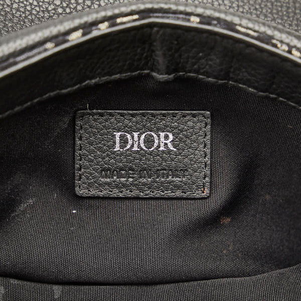 ディオール トロッター サドルショルダー ウエストバッグ ブラック キャンバス レザー レディース Dior 【中古】