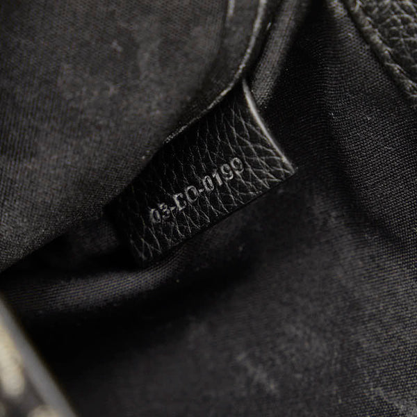 ディオール トロッター サドルショルダー ウエストバッグ ブラック キャンバス レザー レディース Dior 【中古】