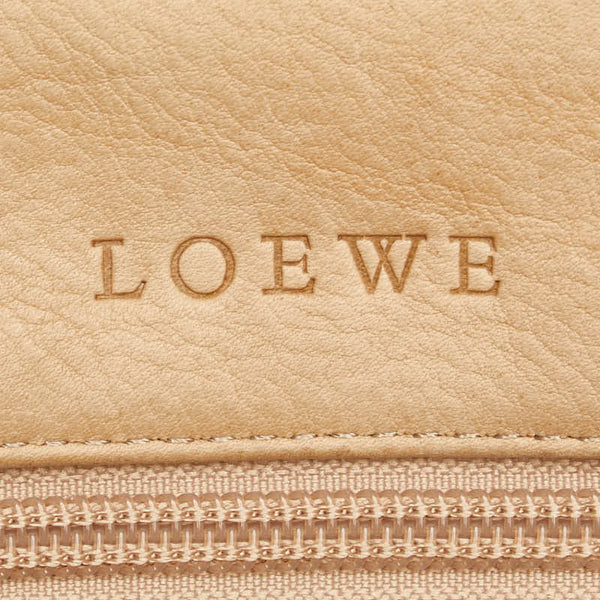 ロエベ アマソナ28 ハンドバッグ ベージュ スウェード レザー レディース LOEWE 【中古】