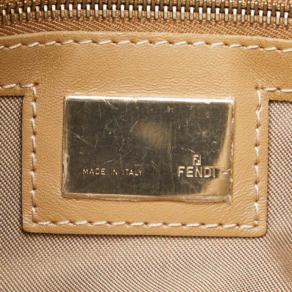 フェンディ ズッキーノ マンマバゲット ワンショルダーバッグ ベージュ キャンバス レザー レディース FENDI 【中古】