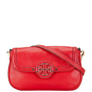 トリーバーチ ビッグロゴ ショルダーバッグ レッド レザー レディース Tory Burch 【中古】