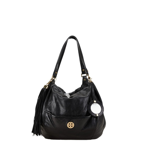 トリーバーチ フリンジ ワンショルダーバッグ ハンドバッグ ブラック レザー レディース Tory Burch 【中古】