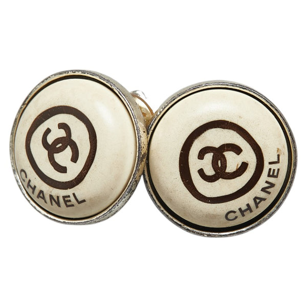 シャネル ココマーク イヤリング シルバー ベージュ メタル レディース CHANEL 【中古】