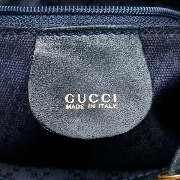 グッチ バンブー リュック バックパック 003 3444 0030 ネイビー レザー レディース GUCCI 【中古】