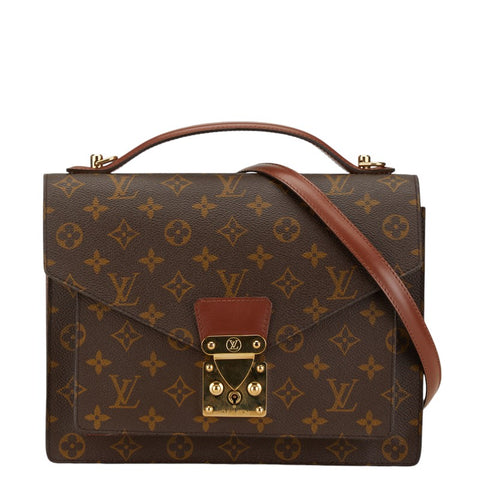 ルイ ヴィトン モノグラム モンソー28 ハンドバッグ ショルダーバッグ 2WAY M51185 ブラウン PVC レザー レディース LOUIS VUITTON 【中古】