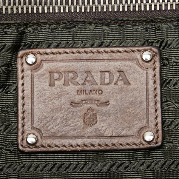 プラダ グラデーション トートバッグ ショルダーバッグ ブラウン ブラック レザー レディース PRADA 【中古】