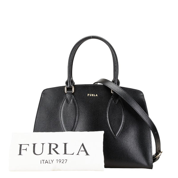 フルラ ドリス ネロ ハンドバッグ ショルダーバッグ 2WAY ブラック レザー レディース Furla 【中古】