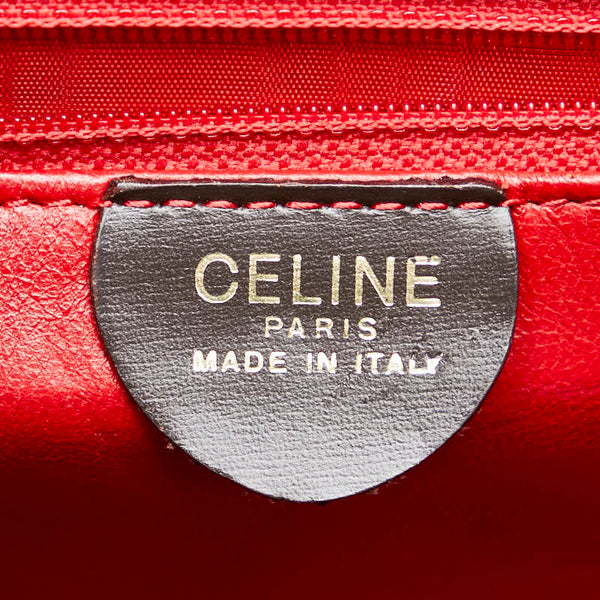 セリーヌ ダブルフラップ トートバッグ ショルダーバッグ ブラウン レザー レディース CELINE 【中古】