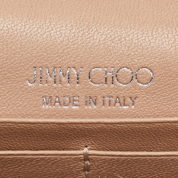 ジミーチュウ スター スタッズ 二つ折り財布 ベージュ レザー レディース JIMMY CHOO 【中古】