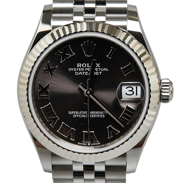 ロレックス デイトジャスト 31 腕時計 278274 自動巻き ダークグレー文字盤 オイスタースチール メンズ ROLEX 【中古】