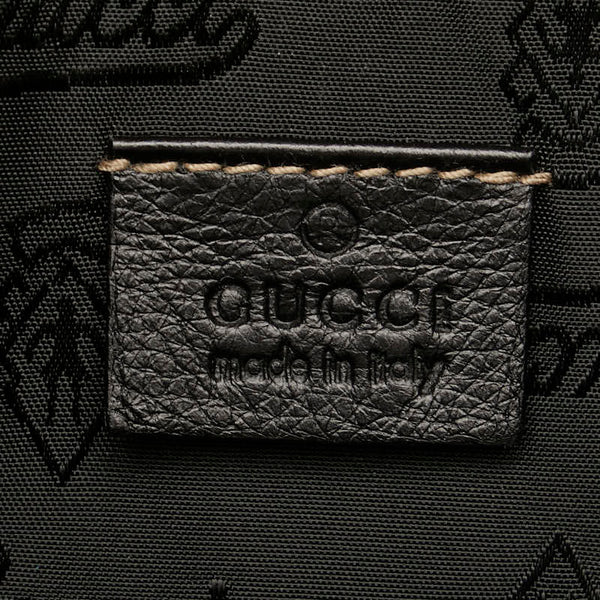 グッチ 斜め掛け ショルダーバッグ  201842 ブラック レザー レディース GUCCI 【中古】