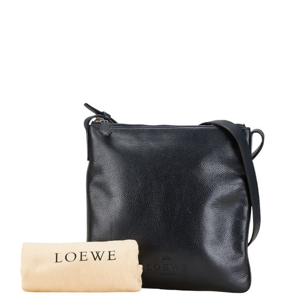 ロエベ ロゴ 斜め掛け ショルダーバッグ 340906 ネイビー レザー レディース LOEWE 【中古】