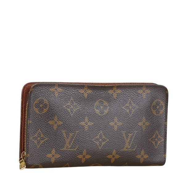 ルイ ヴィトン モノグラム ポルトモネ ジップ ラウンドファスナー 長財布 M61727 ブラウン PVC レザー レディース LOUIS VUITTON 【中古】