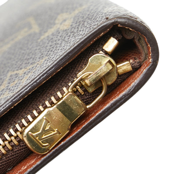 ルイ ヴィトン モノグラム ポルトモネ ジップ ラウンドファスナー 長財布 M61727 ブラウン PVC レザー レディース LOUIS VUITTON 【中古】