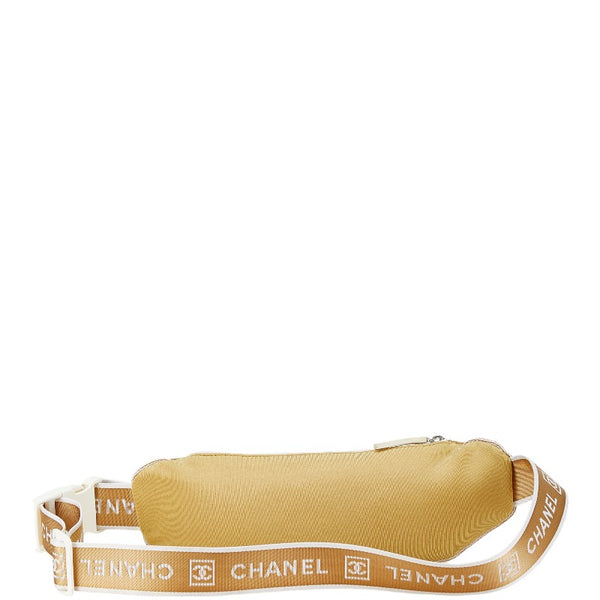 シャネル スポーツライン ウエストバッグ ボディバッグ ベージュ ゴールド ナイロン レディース CHANEL 【中古】