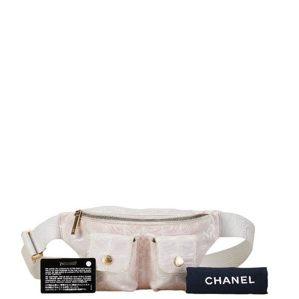 シャネル ニュートラベルライン ウエストバッグ ボディバッグ ピンク キャンバス レディース CHANEL 【中古】