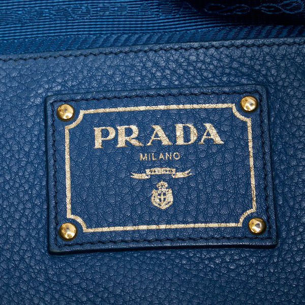 プラダ トートバッグ ショルダーバッグ ブルー レザー レディース PRADA 【中古】