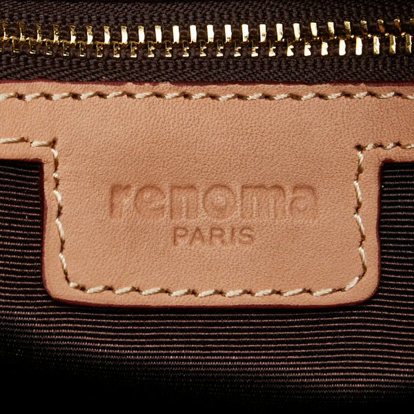 レノマ ハンドバッグ ミニボストンバッグ オレンジ オーストリッチ レザー レディース renoma 【中古】