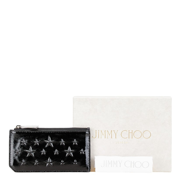 ジミーチュウ スター 星 カードケース コインケース ブラック レザー エナメル レディース JIMMY CHOO 【中古】