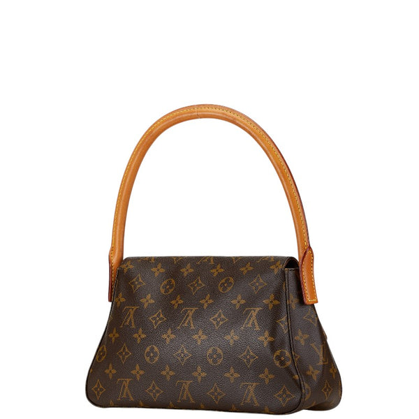 ルイ ヴィトン モノグラム ミニルーピング ショルダーバッグ ハンドバッグ M51147 ブラウン PVC レザー レディース LOUIS VUITTON 【中古】