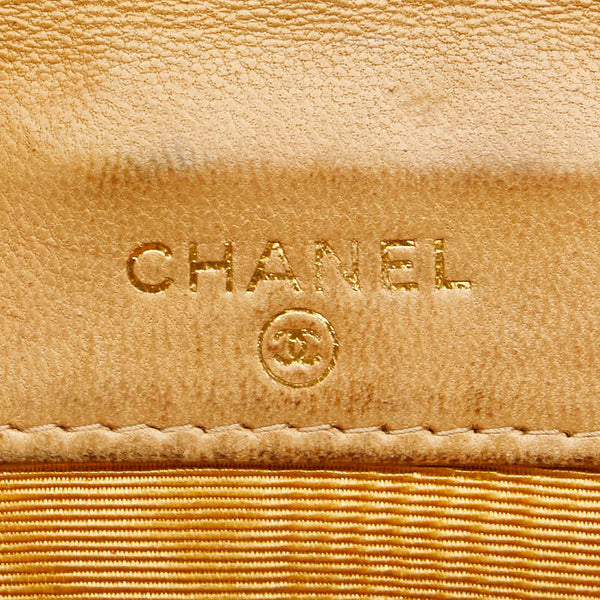 シャネル ココマーク Wホック 二つ折り財布 ベージュ キャビアスキン レディース CHANEL 【中古】