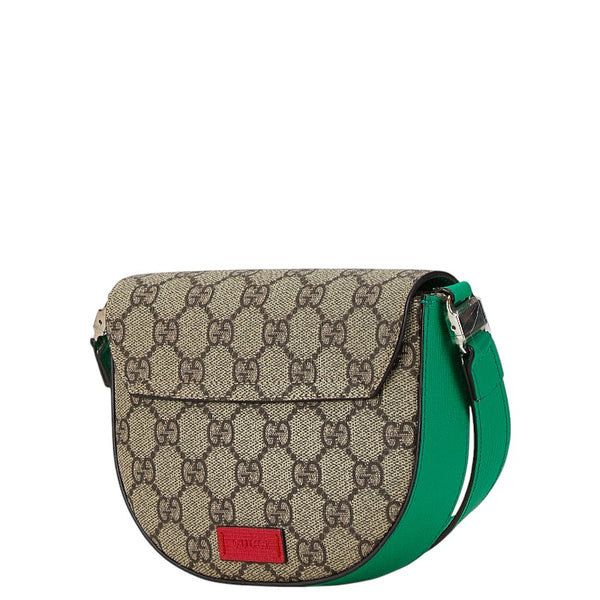 グッチ GGスプリーム アニマル ショルダーバッグ 457352 ベージュ グリーン マルチカラー PVC レザー レディース GUCCI 【中古】