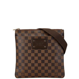 ルイ ヴィトン ダミエ ポシェット プラット ブルックリン ショルダーバッグ N41100 ブラウン PVC レザー レディース LOUIS VUITTON 【中古】