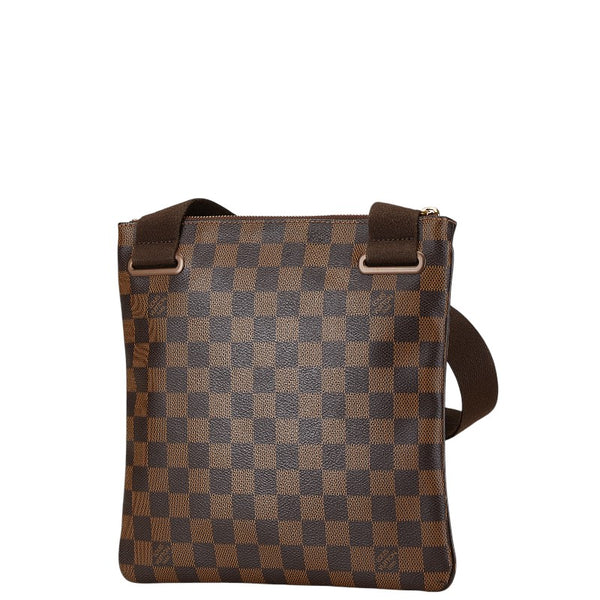 ルイ ヴィトン ダミエ ポシェット プラット ブルックリン ショルダーバッグ N41100 ブラウン PVC レザー レディース LOUIS VUITTON 【中古】