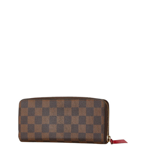 ルイ ヴィトン ダミエ ポルトフォイユ クレマンス 長財布 N60534 ブラウン スリーズ PVC レザー レディース LOUIS VUITTON 【中古】