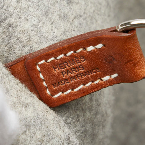 エルメス サックカリミMM トートバッグ ショルダーバッグ グレー フェルト カーフレザー レディース HERMES 【中古】