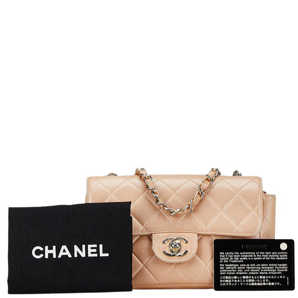 シャネル ミニマトラッセ ココマーク 斜め掛け チェーン ショルダーバッグ ベージュ ラムスキン レディース CHANEL 【中古】