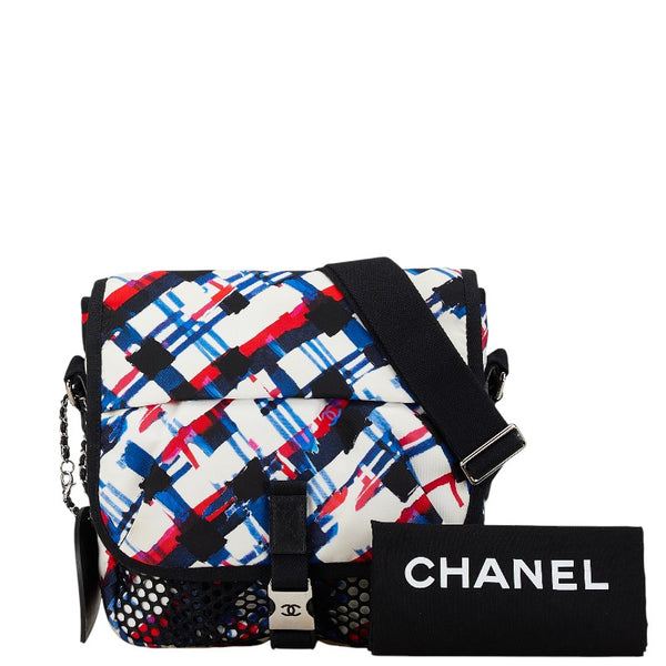 シャネル エアライン 斜め掛け ショルダーバッグ A93385 ホワイト マルチカラー ナイロン レディース CHANEL 【中古】