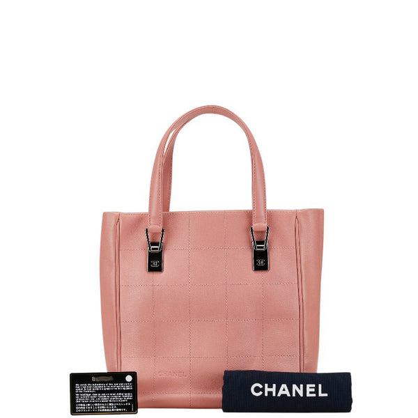 シャネル チョコバー トートバッグ ピンク キャビアスキン レディース CHANEL 【中古】