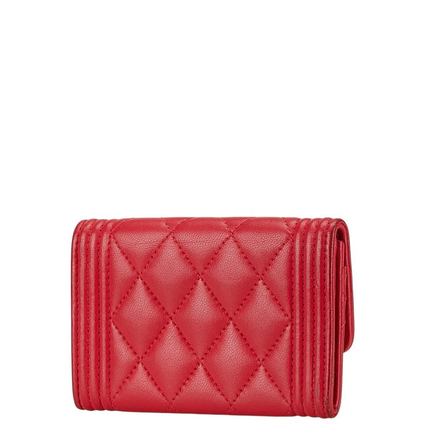 シャネル マトラッセ ココマーク カードケース 名刺入れ ピンク ラムスキン レディース CHANEL 【中古】