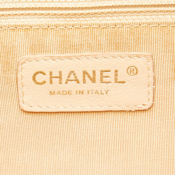 シャネル マトラッセ ココマーク ボーリングバッグ ハンドバッグ ベージュ キャビアスキン レディース CHANEL 【中古】