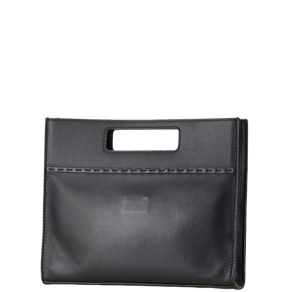 フェンディ ロゴ ショッパー スモール ハンドバッグ ショルダーバッグ 2WAY 7VA547 ブラック レザー レディース FENDI 【中古】