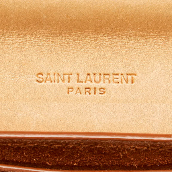 サンローラン YSLロゴ カイア 斜め掛け ショルダーバッグ ベージュ レザー レディース SAINT LAURENT 【中古】