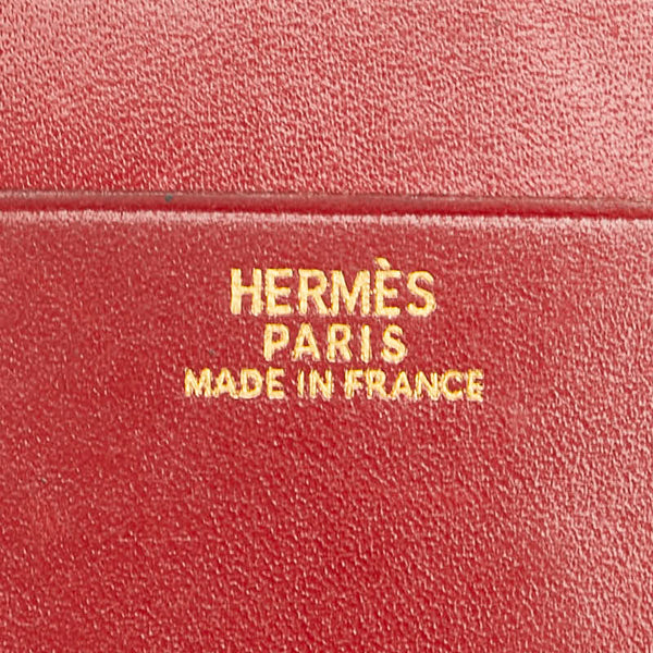 エルメス ソミュール ディアンヌ 長財布 ルージュヴィフ レッド ボックスカーフ レディース HERMES 【中古】