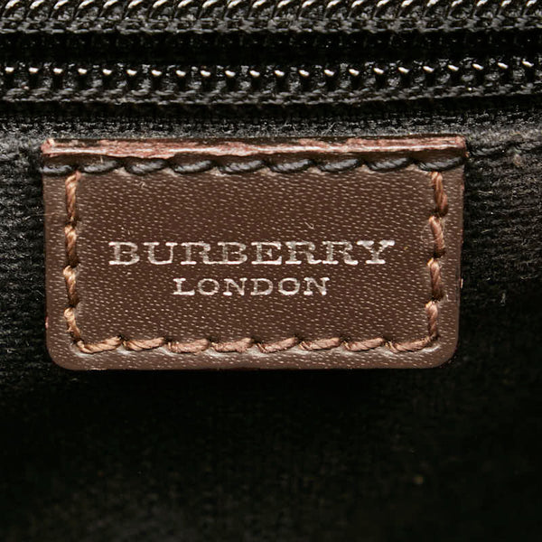 バーバリー チェック 斜め掛け ショルダーバッグ ブラウン PVC レザー レディース BURBERRY 【中古】